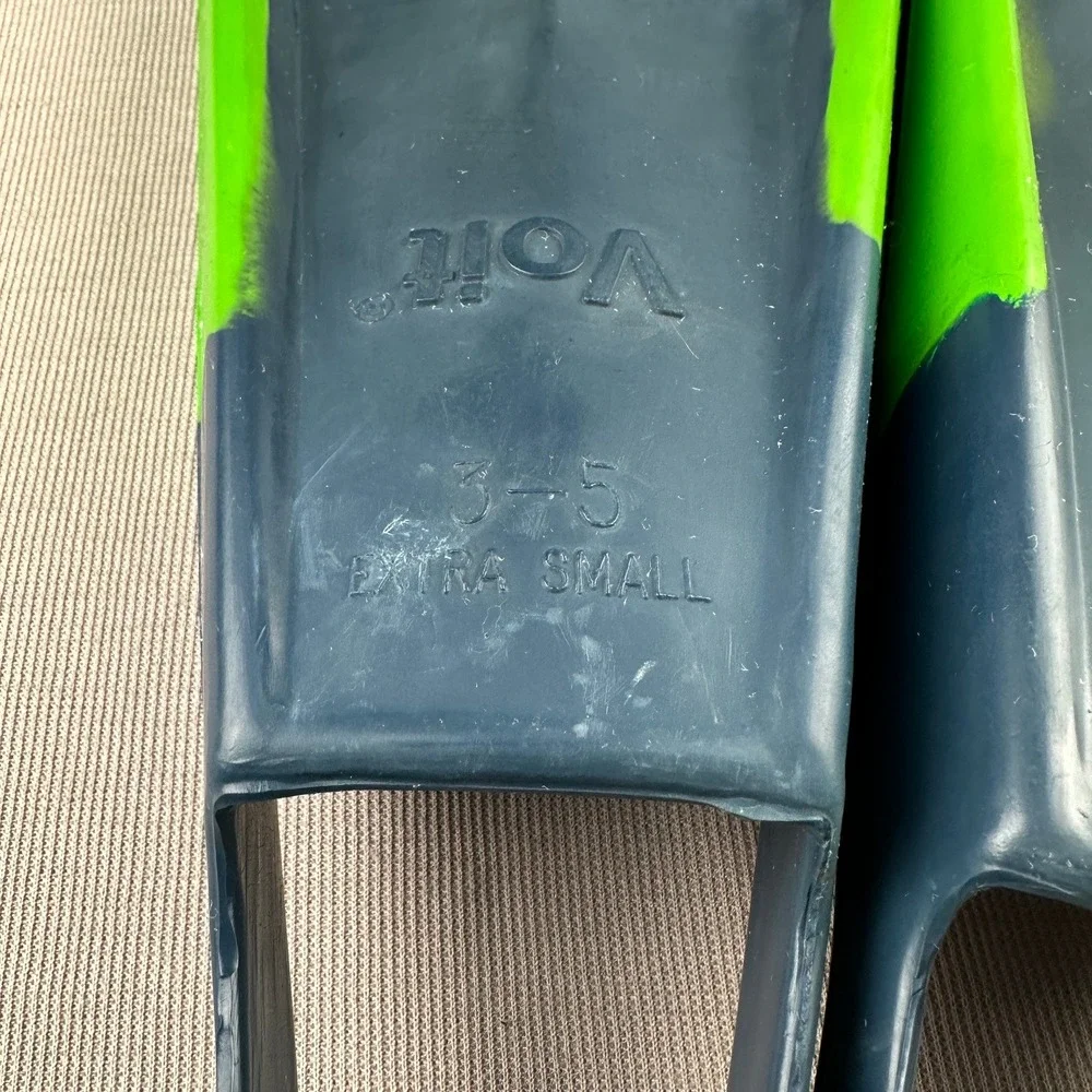 Voit Duck Feet Custom Model Swim Fins Navy Blue Lime Green XS 3-5 Rubber